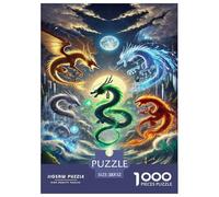 Five Dragons Jigsaw Puzzles Puzzle for Adults Kids. 1000 Piece Animal Great Gifts Challenge Toy Educational Game Home Decoration for Educational Games Gifts 52x38cm/1000pcs