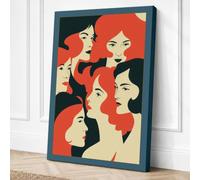 Five Faces United Art Deco Canvas Wall Art Print 18x12 Inch (46 x 30 cm)