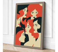 Five Faces United Art Deco Canvas Wall Art Print 18x12 Inch (46 x 30 cm)