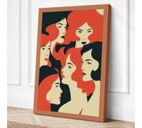Five Faces United Art Deco Canvas Wall Art Print 24x16 Inch (61 x 41 cm)
