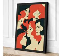 Five Faces United Art Deco Canvas Wall Art Print 36x24 Inch (91 x 61 cm)