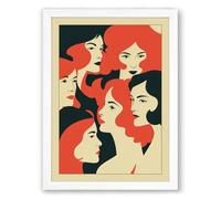 Five Faces United Art Deco Framed Wall Art Print A1 (84.1×59.4cm) White, Wall Decor for Living Room, Bedroom, Office & Home, Ready to Hang, Art Gift