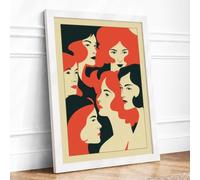 Five Faces United Art Deco Framed Wall Art Print A2 (59.4×42cm) White, Wall Decor for Living Room, Bedroom, Office & Home, Ready to Hang, Art Gift