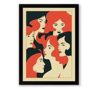 Five Faces United Art Deco Framed Wall Art Print A4 (29.7×21cm) Black, Wall Decor for Living Room, Bedroom, Office & Home, Ready to Hang, Art Gift