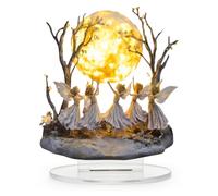 Five Fairies Holding Moon Ornament, Flat Acrylic Figure with Base | Memorial Garden Ornaments, for Bedroom, Living Room & Study Room Decor, Housewarming Gift for Women and Girls