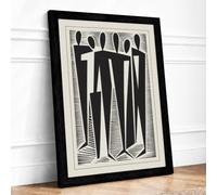 Five Figures Expressionism Framed Wall Art Print A1 (84.1×59.4cm) Black, Wall Decor for Living Room, Bedroom, Office & Home, Ready to Hang, Art Gift