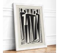 Five Figures Expressionism Framed Wall Art Print A1 (84.1×59.4cm) White, Wall Decor for Living Room, Bedroom, Office & Home, Ready to Hang, Art Gift
