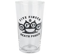 Five Finger Death Punch Knuckle Logo Unisex Pint Glass Transparent, Glass,