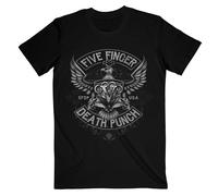 Five Finger Death Punch Men's Howe Eagle Crest Cotton T-Shirt in Black | Size: XL Five Finger Death Punch Black XL