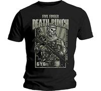 Five Finger Death Punch Men's War Soldier Regular Fit Crew Neck Short Sleeve T - Shirt, Black (Black Black), Small (Manufacturer Size:Small)