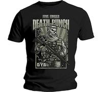 Five Finger Death Punch Men's War Soldier Regular Fit Crew Neck Short Sleeve T - Shirt, Black (Black Black), Medium (Manufacturer Size:Medium)