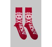 Five Finger Death Punch Pixeled Skull Repeat Ankle Socks in Red Five Finger Death Punch Red One Size