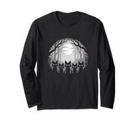 Five Foxes in The Moonlight Forest Night Halloween Fox Scary Long Sleeve T-Shirt