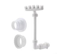 Five Head Pool Fountain Sprinkler with 360° Rotation and Adjustable Water Flow, PVC Waterfall Feature for Above Ground and Underground Pools, White