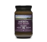 Five Herb Beef Bone Broth Concentrate with Italian Herbs - Premium Grass-Fed Beef Bone Broth for Keto Diet, Halal, Nutritional Beverage & Flavor Boost - Low Sugar, Low Carbs