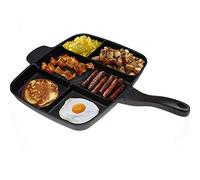 Five in One the Lazy Pan Cast Aluminium Non-Stick Multi Section Frying Pan Induction Compatible, Great Heat Retention Master Pan Divided Frying Pan for All-in-one Cooked Breakfast