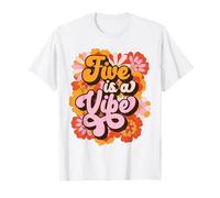 Five Is A Vibe 5th Birthday Groovy Boys Girls 5 Years Old T-Shirt