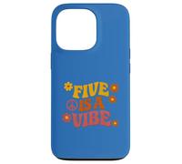 Five Is A Vibe Retro Peace Flower Power Groovy 5th Birthday Case for iPhone 13 Pro