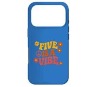Five Is A Vibe Retro Peace Flower Power Groovy 5th Birthday Case for iPhone 17 Pro