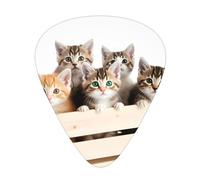 Five Kitten Basket Guitar Picks Gift Set - 12 Smooth Durable Plectrums For Acoustic, Electric & Bass Guitar, Perfect Present For Guitar Lovers & Musicians
