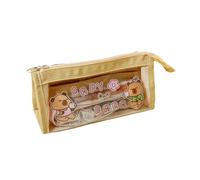 Five Layer Cartoon Guinea Pig Pattern Transparent Pencil Case, Large Capacity Stationery Storage Bag, A, One size