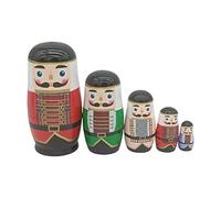 Five-layer Russian Matryoshka Doll DIY Walnut Soldier Nesting Doll Toy for Kindergarten Wooden Toys -#1