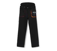 Oregon Five layers of chainsaw protective material and two-way stretch polyester resistant to fuel, oil, and heat while keeping you cool all day