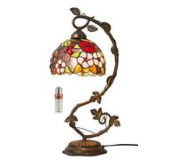 Five liters 8" Tiffany Style Colorful Grapes Stained Glass Table Lamp Bedside Bedroom Lamp Night Light Children's Lamp 51 cm Hight - with Light Bulb