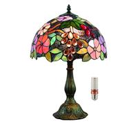 Five liters Vintage Pastoral Gorgeous Grapes Flowers Stained Glass Tiffany Style Table Lamp Bedroom Lamp Bedside Lamp Children's Lamp(Color:12Inch)
