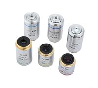 Five Magnification Achromatic Objective Lenses 4X 20X 40X 60X 100X 195mm Focal Length RMS 20.2mm Thread for Purpose Microscopy Applications (4X.)