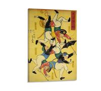 Five Men Doing The Work of Ten Bodies - Utagawa Yoshifuji Poster Canvas Wall Art Poster Decorative Modern Home Print Picture Artworks Posters 12x18inch(30x45cm)