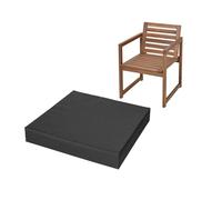 FIVE MOONS 4cm Thick Waterproof Chair Cushion Seat Foam Pad For Kitchen Dining Living Room & Garden Patio Rattan Furniture Removable Zipped Cover (Black, 14" x 14" (36 x 36 cm))