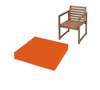 FIVE MOONS 4cm Thick Waterproof Chair Cushion Seat Foam Pad For Kitchen Dining Living Room & Garden Patio Rattan Furniture Removable Zipped Cover (Orange, 18" x 18" (45 x 45 cm))