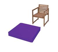 FIVE MOONS 4cm Thick Waterproof Chair Cushion Seat Foam Pad For Kitchen Dining Living Room & Garden Patio Rattan Furniture Removable Zipped Cover (Purple, 16" x 18" (40 x 45 cm))