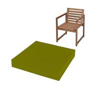 FIVE MOONS 4cm Thick Waterproof Chair Cushion Seat Foam Pad For Kitchen Dining Living Room & Garden Patio Rattan Furniture Removable Zipped Cover (Olive Green, 18" x 18" (45 x 45 cm))