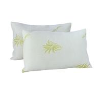 FIVE MOONS Set of 2 Aloe Vera Print Shredded Foam Pillows - Comfortable, Hypoallergenic, Supports Healthy Posture- 20"x28"