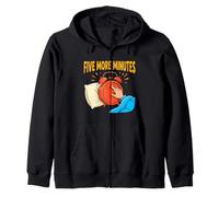 Five More Minutes Funny Alarm Sleep Mood Design Zip Hoodie