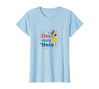 Five-naly Here: Festive 5th Birthday Celebration T-Shirt, Women, Baby Blue, XXL