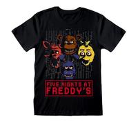 Five Nights at Freddy’s Black T-Shirt - Official Licensed Adult Tee | 4 Heads Graphic Shirt | Unisex Fit (UK, Alpha, XL, Regular, Regular)