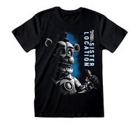 Five Nights at Freddy’s Sister Location Black T-Shirt - Official Licensed Adult Tee | Horror Game Graphic Shirt | Unisex Fit (UK, Alpha, L, Regular, Regular)