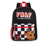 FIVE NIGHTS AT FREDDY'S Backpack | Black Rucksack with Adjustable Straps | Practical & Organised Luggage Sports School Bag For Girls & Boys | FNAF Game Series Movie Merchandise Gifts for Kids & Teens