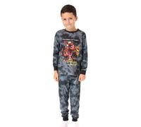 Five Nights At Freddy's Boy's Kids Long Sleeve Long Leg Pyjama Set (Boys Black) in Black | Size: 7-8 Years Five Nights At Freddy's Black 7-8 Years