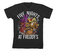 Five Nights at Freddy's Breaking Walls Boy's Black T-Shirt, Black, XL