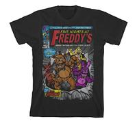 Five Nights at Freddy's Comic Cover Art Boy's Black T-Shirt, Black, Large