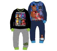 Five Nights at Freddy's Kids Pack of 2 Pyjama Set - 100% Cotton - Sleepwear for Boys & Girls - Size 7-8 Years