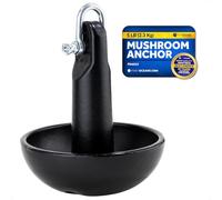 Five Oceans 5 Lb Mushroom Boat Anchor, Black PVC Vinyl Coating, for Paddle Board, Small Boat, Kayak, Jet Ski, Canoe, Kayak Anchor - FO4553