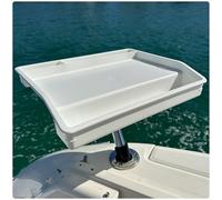 Five Oceans Boat Cutting Board, 17"x14"- Deluxe Bait Cutting Table with Rod Holder Mount, Knife & Pliers Holder, 3 Deep Trays & Draining Hole - 1-Year Warranty - FO4298