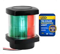 Five Oceans LED Tri-Color Navigation Light, High Performance Polycarbonate Housing, 12V DC, Meets USCG 2 NM Rules, Mast Mount for Sailboat - FO4684