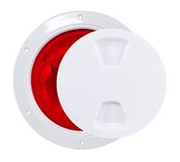 Five Oceans Marine Round Inspection 6 inches Deck Plate Hatch with Storage Bag, White FO-4467