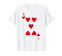 Five Of Hearts Playing Cards Poker T-Shirt